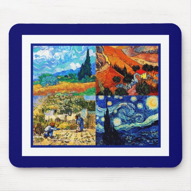 Tapis de souris Art Vintage Van Gogh Collage (Devant)