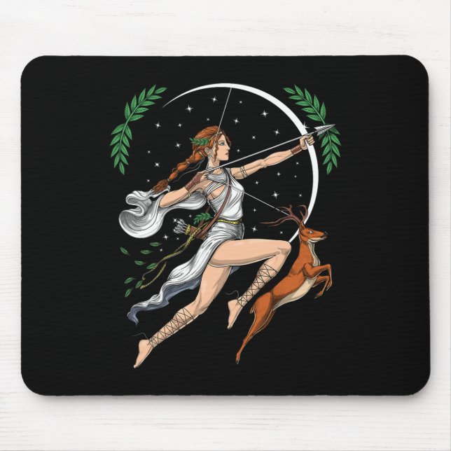 Tapis De Souris Artémis Déesse Grecque De La Chasse Grèce Ancienne (Devant)