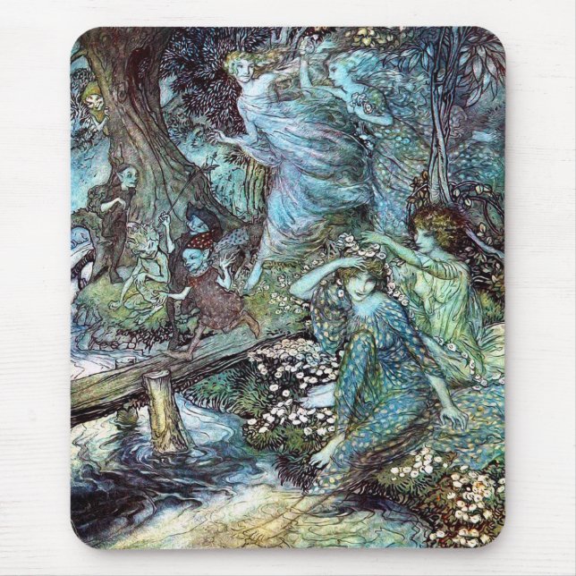 Tapis De Souris Arthur Rackham, "Wood Nymphs" (Devant)