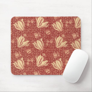 Tapis De Souris Arthur Wilcock Le Lys Vintage Floral Rouge Pattern