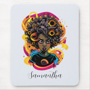 Tapis De Souris Artiste Afro femme