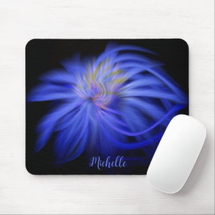 Tapis De Souris Artiste coloré Bleu Noir Abstrait Fractal Art