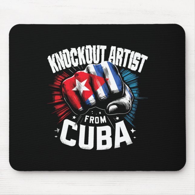 Tapis De Souris Artiste De Knockout De Cuba Cubain Boxe Pride (Devant)