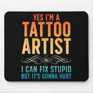 Tapis De Souris Artiste de tatouage drôle d'art pour hommes femmes