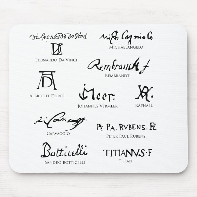 Tapis De Souris artistes-signatures-No5-artistes-classiques (Devant)