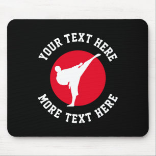 Tapis De Souris Arts martiaux personnalisés karate kick silhouette