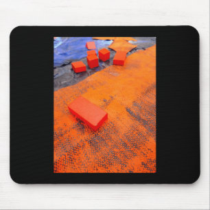 Tapis De Souris Arts Plastiques Orange Et Bleu Abstraits
