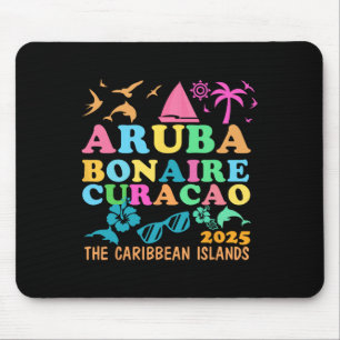 Tapis De Souris Aruba Bonaire Curaçao 2025 Île Voyage Caribéen