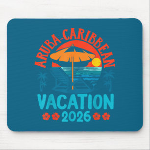 Tapis De Souris Aruba Caraïbes 2026 Vacances en Famille Plage Été 