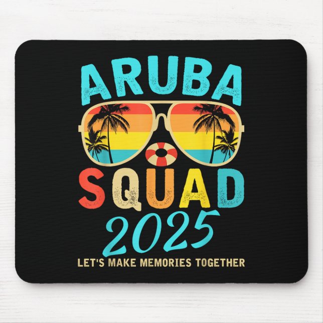 Tapis De Souris Aruba Squad 2025 Vacation Friends Family Matching  (Devant)