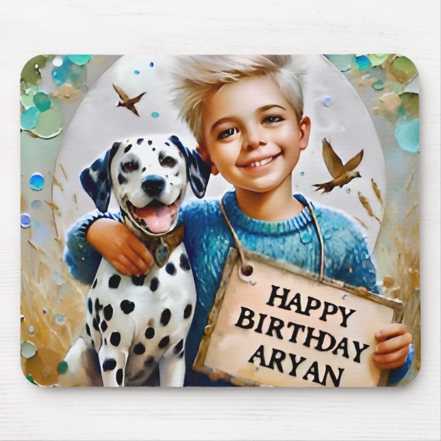 Tapis De Souris ARYAN ~ et son chien Dalmate ~ (Devant)