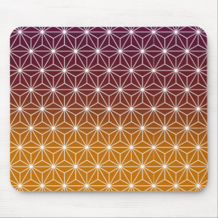 Tapis De Souris Asanoha japonais traditionnel Imprimé Bourgogne et