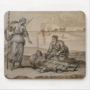 Tapis De Souris Asclepius rétablissant Hippolytus (stylo et encre