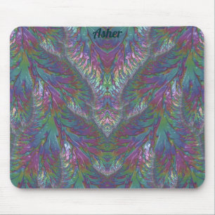 Tapis De Souris ASHER ~ Teintes folles Aqua Vert Rose Argent 