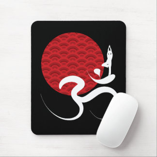 Tapis De Souris Asiatique Red Sun Yoga & Moderne Zen Calligraphie