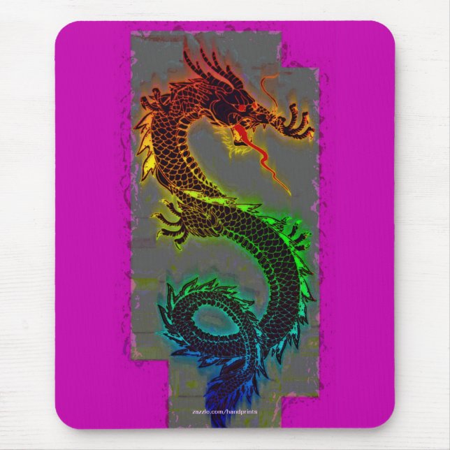 Tapis De Souris Asie, Chine, Dragon mythique, Année du dragon (Devant)