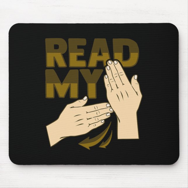 Tapis De Souris Asl Hand Gesture Deaf Hearing Loss Awareness 12  (Devant)