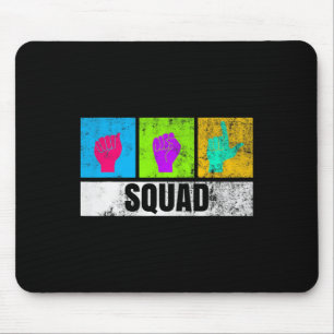 Tapis De Souris ASL Langue Des Signes Mains Pour Fierté Sourde Et