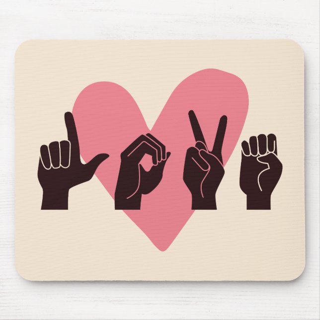 Tapis De Souris ASL Love IV - Saint-Valentin (Devant)