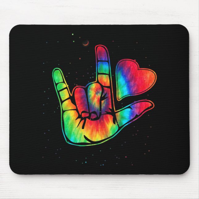 Tapis De Souris ASL Love Sign Language (Devant)