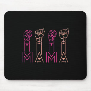 Tapis De Souris ASL Mama American Sign Language Sourd Sensibilisat
