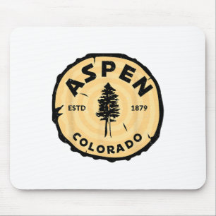Tapis De Souris Aspen Colorado Co Ski de montagne Vintage 80s Aspe