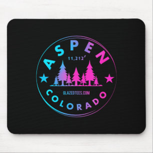 Tapis De Souris Aspen Colorado - forêt de montagne rétro