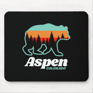 Tapis De Souris Aspen Colorado Ski Snowboard Ours