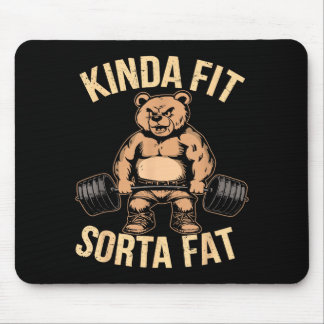 Tapis De Souris Assez en forme un peu gros - Ours de gym drôle d'h