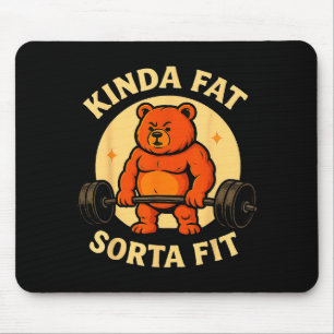 Tapis De Souris Assez en Forme Un Peu Gros - Ours de Gym Drôle d'H