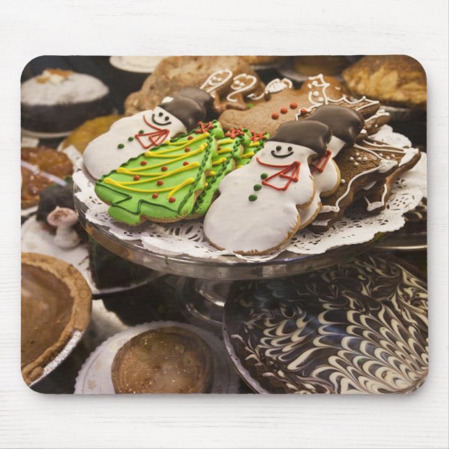 Tapis De Souris Assiette de biscuits de Noël frais (Devant)