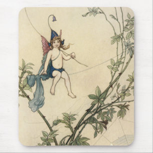 Tapis De Souris Assis sur le fil d'araignée