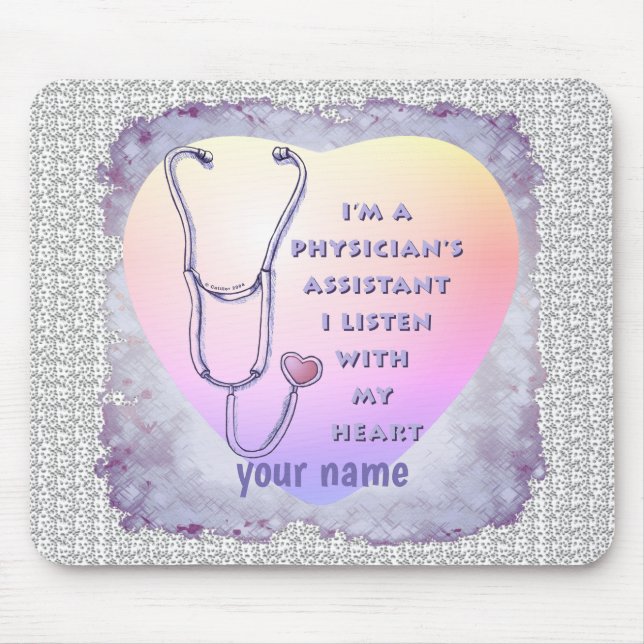 Tapis De Souris Assistant de médecin Cœur (Devant)