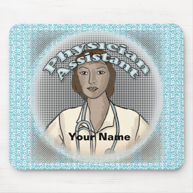 Tapis De Souris Assistante médicale féminine noire (Devant)