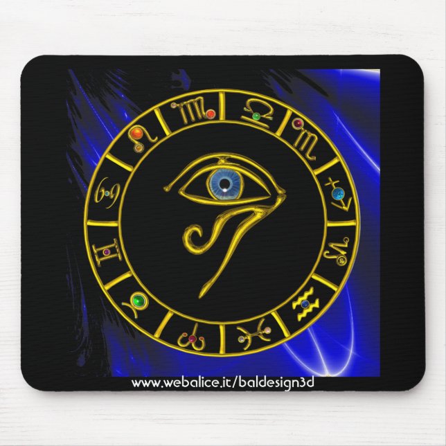 Tapis De Souris ASTRAL HORUS OEIL, BLUE TALISMAN Astrologie Graphi (Devant)