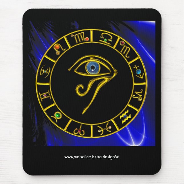 Tapis De Souris ASTRAL HORUS OEIL, BLUE TALISMAN Astrologie Graphi (Devant)