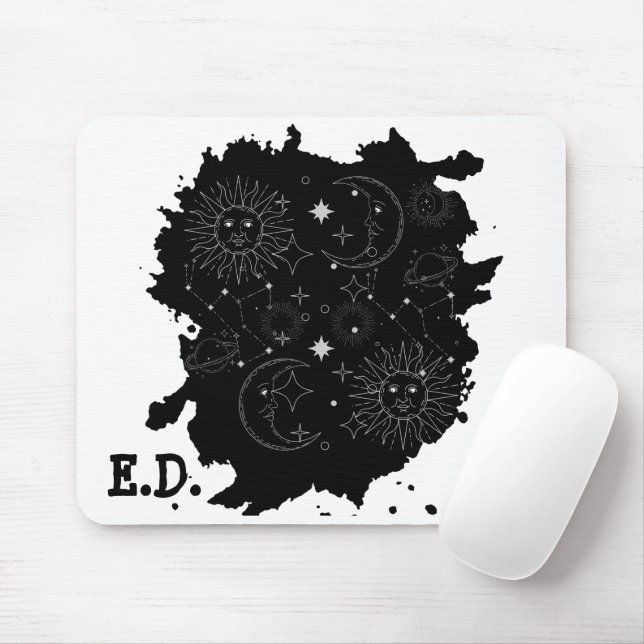 TAPIS DE SOURIS ASTROLOGIE(B&W) MOUSE PAD (Avec souris)