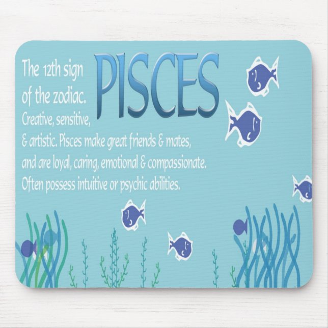 Tapis De Souris Astrologie Mousepad de Poissons (Devant)