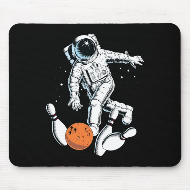 Tapis De Souris Astronaut Space Bowling Cool Astronaut Bowling Lov (Devant)