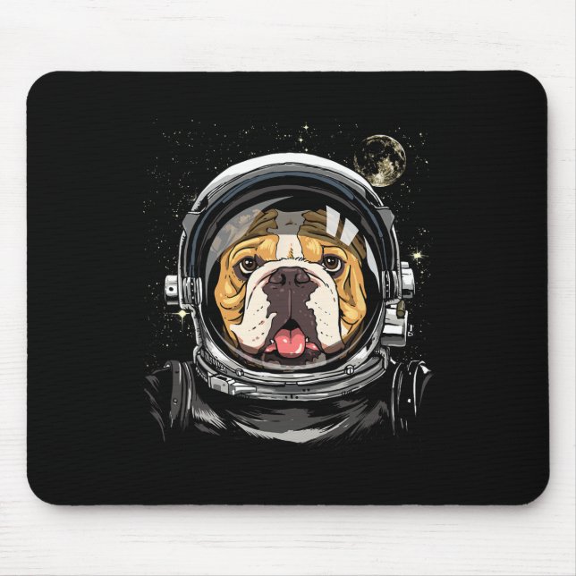 Tapis De Souris Astronaute Américain de l'espace Bulldog Galaxy As (Devant)