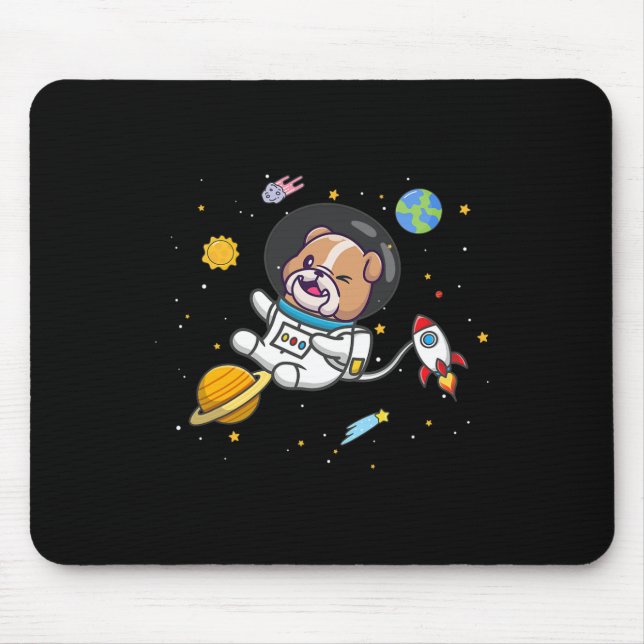 Tapis De Souris Astronaute de Bulldog (Devant)