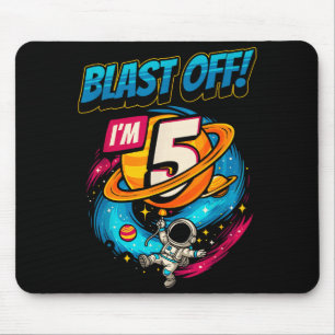 Tapis De Souris Astronaute Décollage Im 5 Anniversaire Garçon 5ème