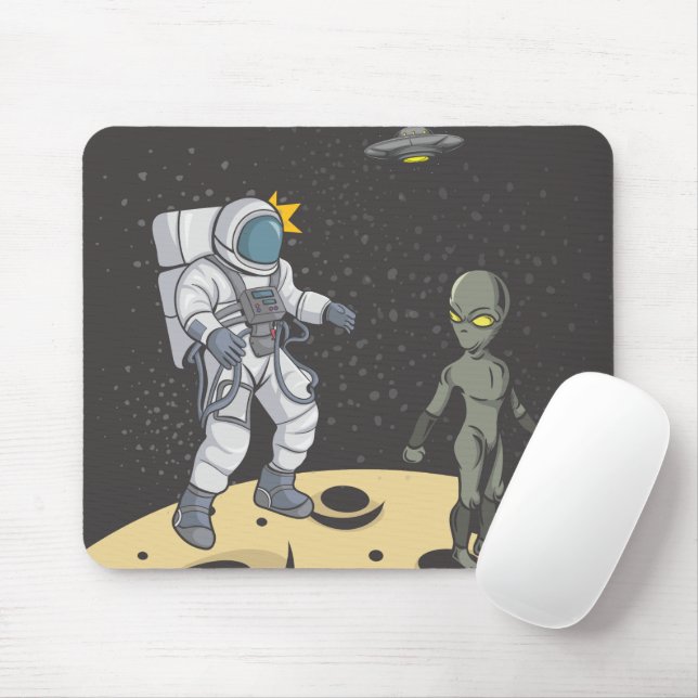 Tapis De Souris Astronaute et extraterrestre   (Avec souris)