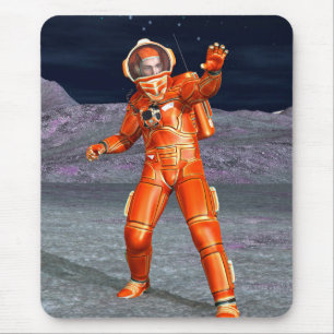 Tapis De Souris Astronaute Explorateur de l'espace martien sur une