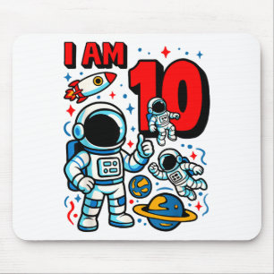Tapis De Souris Astronaute j'ai 10 ans garçon d'anniversaire 10ème