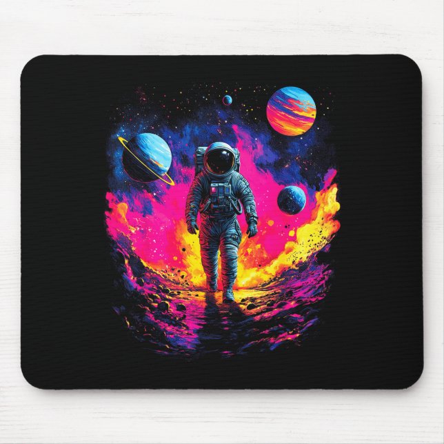 Tapis De Souris Astronaute marchant dans l'explorateur de l'espace (Devant)