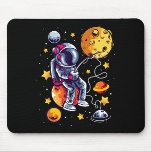 Tapis De Souris Astronaute Pêcheur Dans Planètes Galaxie Espace Pê