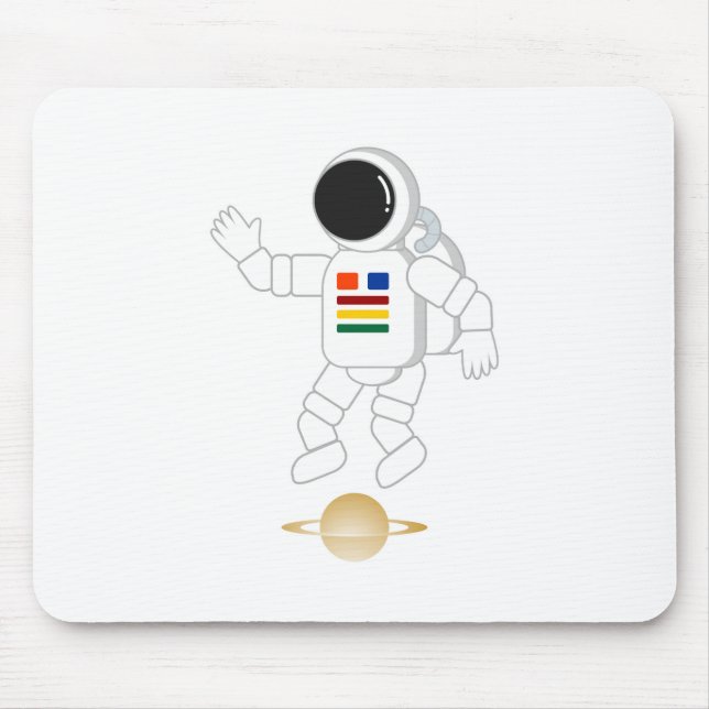 Tapis De Souris Astronaute Saturne (Devant)