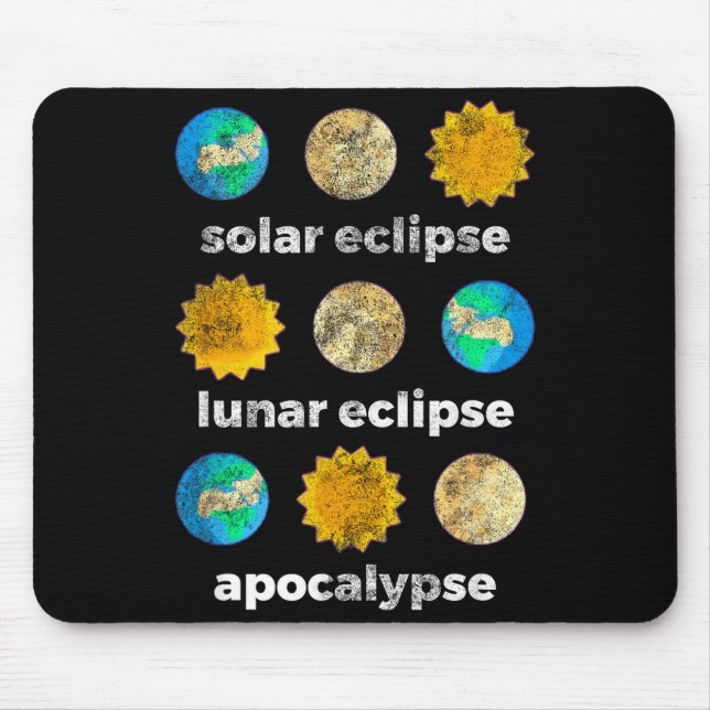 Tapis De Souris Astronomie science éclipse solaire éclipse lunaire (Devant)