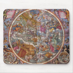Tapis De Souris Astronomie vintage, Carte des constellations chrét